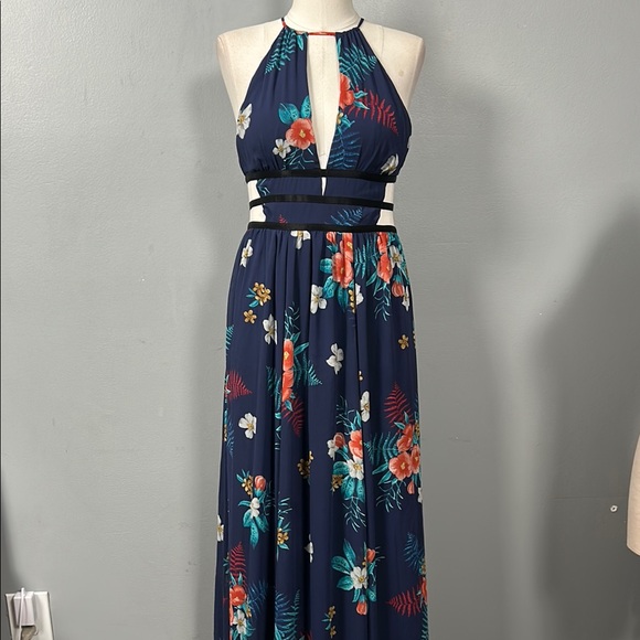 Express Halter FloralPrint Maxi Dress Floral Halter Maxi Dress small - Picture 1 of 9